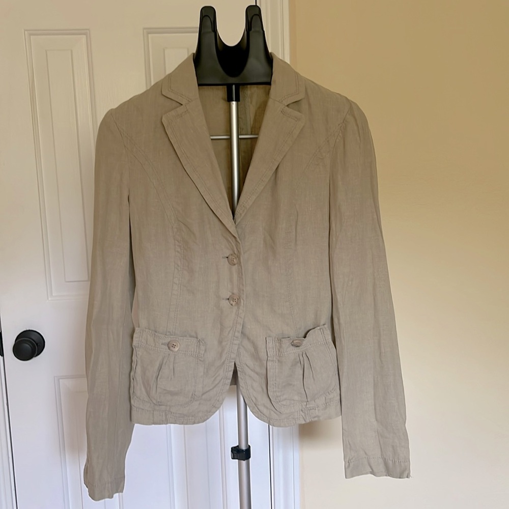 Women’s Benetton 100% Linen Blazer Italian Size 42 (fits Small/Medium)